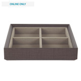 Stackable Jewellery Organiser Tray 4 Compartment - Brown Timber