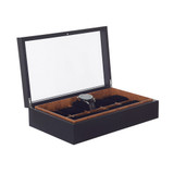 Stackable 10 Compartment Watch Box - Black