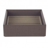 Stackable Jewellery Organiser Tray Ring Holder - Brown Timber